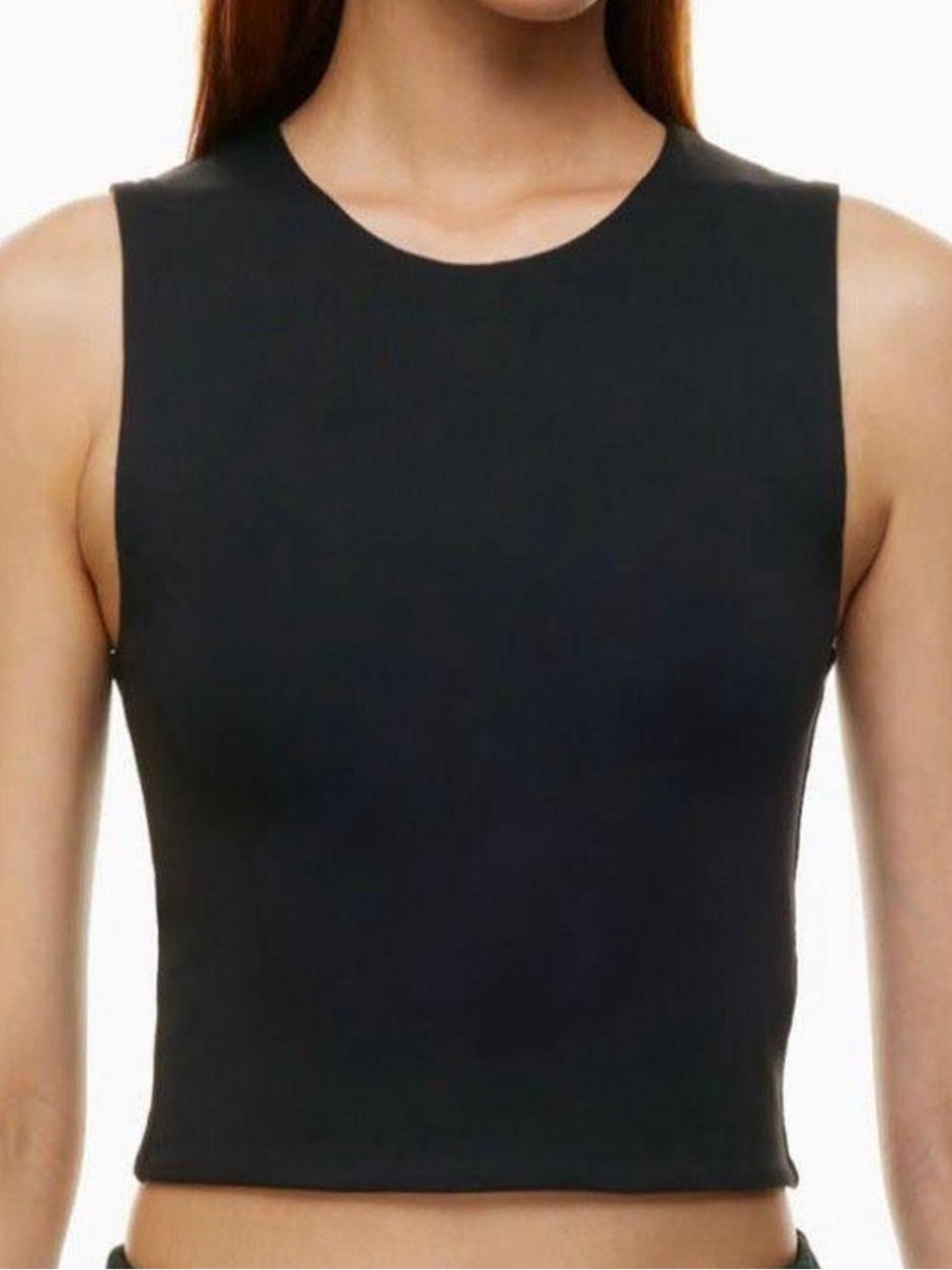 Aritzia Black Sleeveless Cropped Tank Top